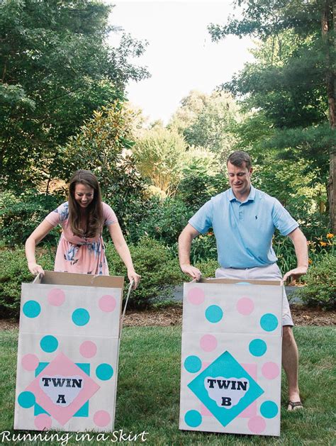 The Cutest Gender Reveal Party For Twins Running In A Skirt
