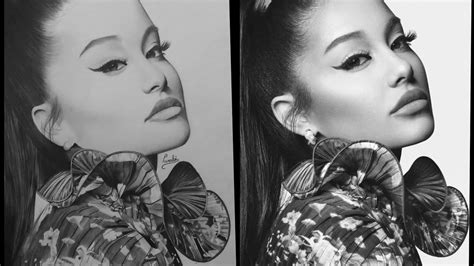 Realistic drawing of Ariana Grande || Timelapse - YouTube