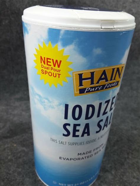 Hain Pure Foods Iodized Sea Salt 1lb Ebay