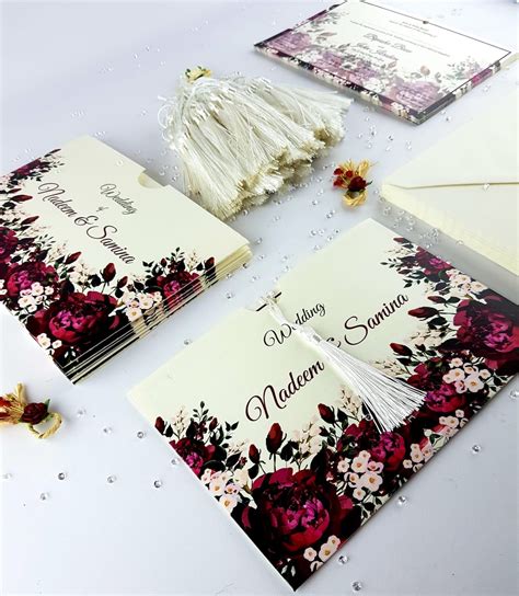 Bold Magenta Rose Invitation ABC 891 in 2020 | Muslim ...