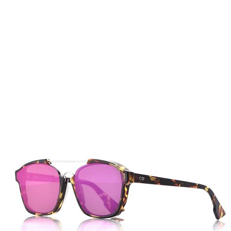 christian dior square mirrored abstract sunglasses spotted havana purple 450648