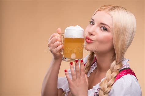 Young Blonde Wearing Dirndl Stock Image Image Of Attractive Leisure