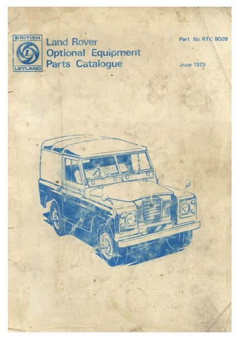 Land Rover Optional Equipment Parts Catalogue 1973 Rover Pdf Download