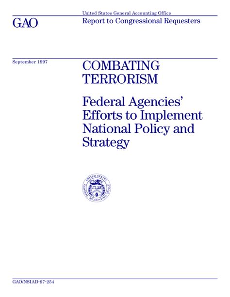 Gao Combating Terrorism Federal Agencies