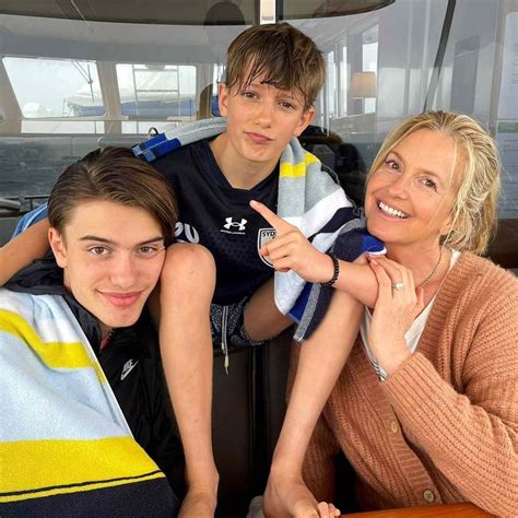 Rod Stewart's Wife Penny Lancaster Smiles with Their Two Sons: Photos