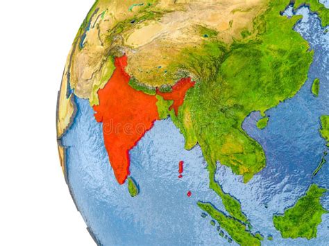 Map Of India On Model Of Globe Stock Illustration Illustration Of
