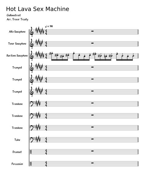 Hot Lava Sex Machine Sheet Music For Alto Saxophone Tenor Saxophone Baritone Saxophone