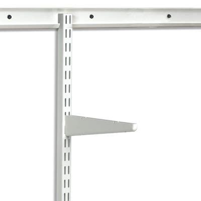 Shelf pins (470316) or bracket screws (471496) are required to attach shelf to bracket and prevent movement. White elfa Easy Hang Top Tracks | Shelf brackets, Elfa ...