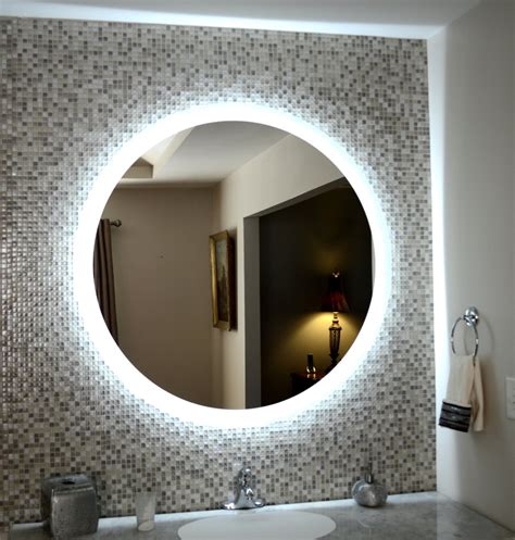 Crafted from metal outfitted in a black matte hue, this. Side-Lighted LED Bathroom Vanity Mirror: 48" Wide x 48" Tall - Round - Wall-Mounted | Modern ...