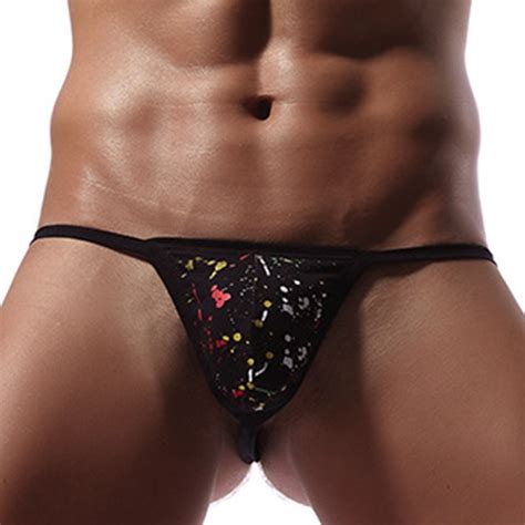 Mens Sexy Lingerie T Back G String Thong Bikini Underwear Pouch Panties