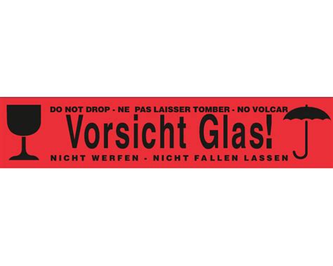 Ausdrucken vorsicht glas pdf : 1-PACK Packband Klebeband OPP-919NN, 50mmx66m, rot mit Aufdruck VORSICHT GLAS - verpackungsteam.at