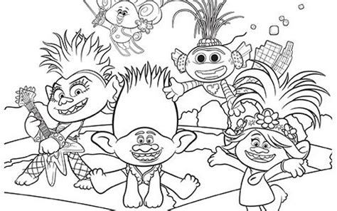 Printable Coloring Pages Trolls World Tour