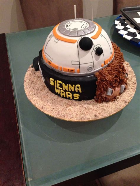 Star Wars Theme Cake With Bb8 Chewie And Darth Vader Cake Themed