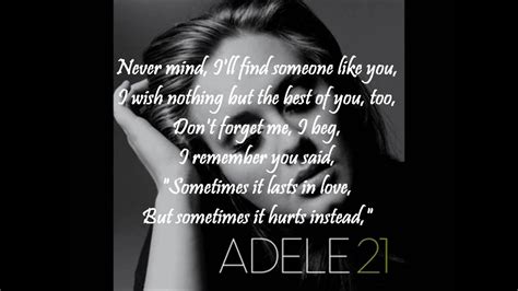 G d em c i wish nothing but the best for you too. Adele - Someone like you WITH ON-SCREEN LYRICS - YouTube