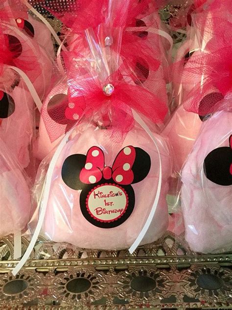 Minnie Mouse Cotton Candy Favors One Dozen Minnie Mouse Party Favor