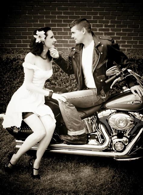 Couple On Motorcycle Sweet Wink Photography Clarksville Tn Rockabilly Couple Rockabilly