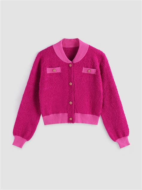 Solid Button Up Knitted Cardigan Cider