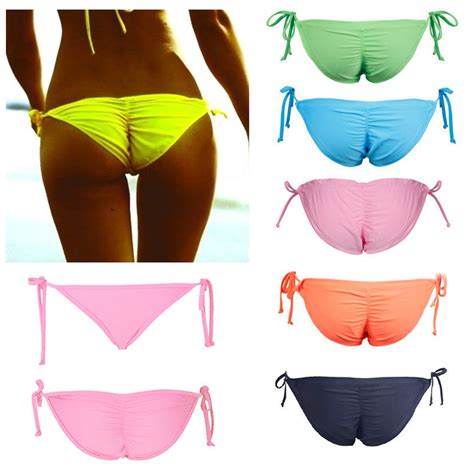 Sexy Swimwear Women Brazilian Cheeky Bikini Bottom Thong Bathing Beach