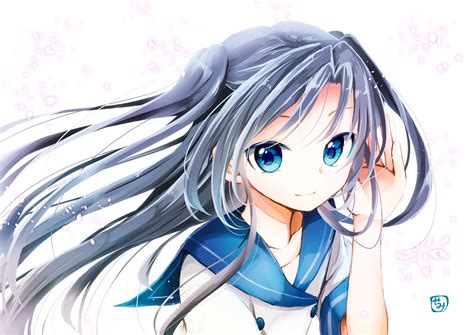 Wallpaper Illustration Long Hair Anime Girls Blue Eyes Gray Hair My Xxx Hot Girl