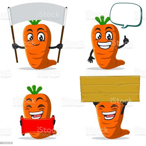 Vector Illustration Of Carrot Mascot Or Character Stock Illustration