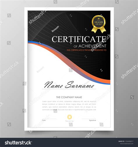 Certificate Premium Template Awards Diploma Background Stock Vector
