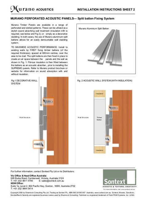 Murano Acoustic Wood panel installation systems
