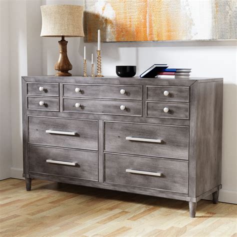 Furniture Of America Hax Contemporary Grey Solid Wood Dresser Walmart