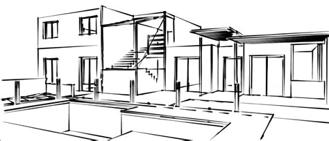 maison moderne dessin