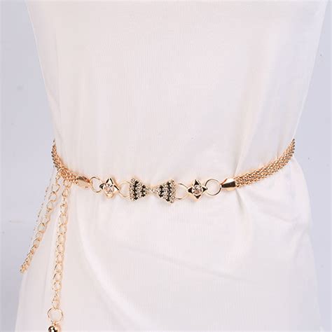 Gold Chain Belt For Women Lady Fashion Metal Chain Style Belt Female