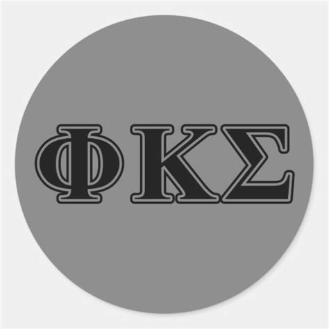Phi Kappa Sigma Black Letters 2 Classic Round Sticker