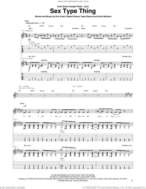 Sex Type Thing Sheet Music For Guitar Tablature Pdf