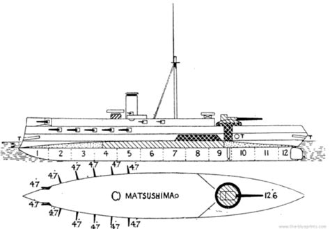 Cruiser Ijn Matsushima Protected Cruiser 1890 Drawings