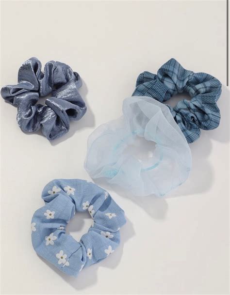 Cute Aesthetic Ditsy Blue Scrunchie Set Etsy