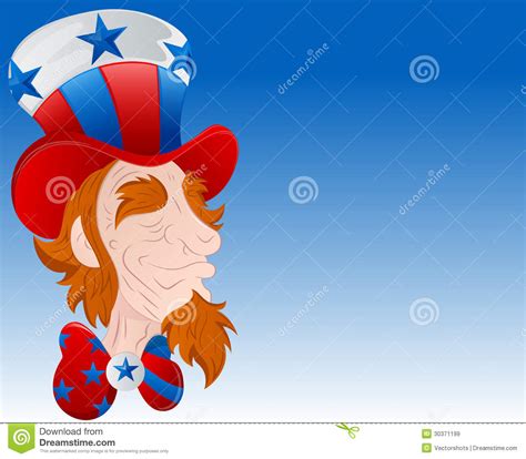 Onkel Sam Face Closeup Vector Stock Abbildung Illustration von demokratie kostüm