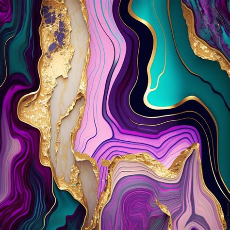 Premium Photo A Close Up Of A Colorful Abstract Painting With Gold