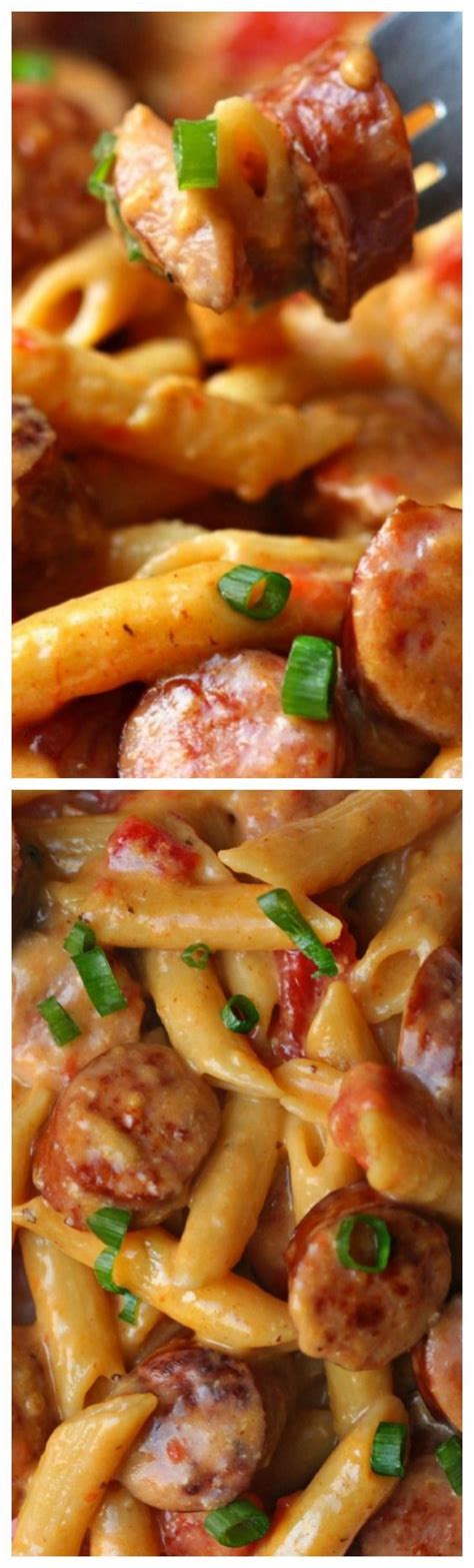 This cheesy pasta recipe is one that we guarantee the whole family is going to love! One Pan Cheesy Smoked Sausage & Pasta Recipe - Budget ...
