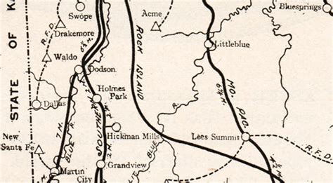 Jackson County Missouri 1904 Historical Map Reprint Roads And Railroads