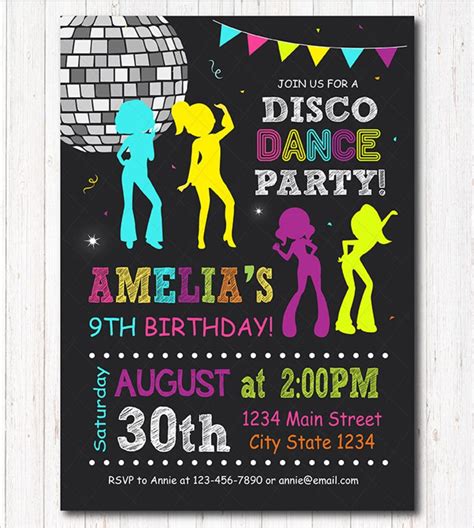 disco einladung disco einladen disco party tanz geburtstag etsy