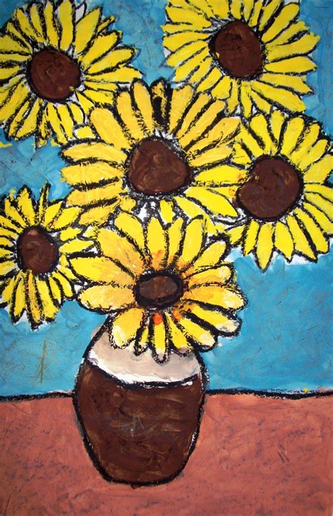 His mother, anna cornelia carbentus, was an artist. Spot of Color: 4th Grade Van Gogh Sunflowers | Van gogh ...