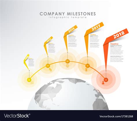 Infographic Startup Milestones Timeline Template Vector Image