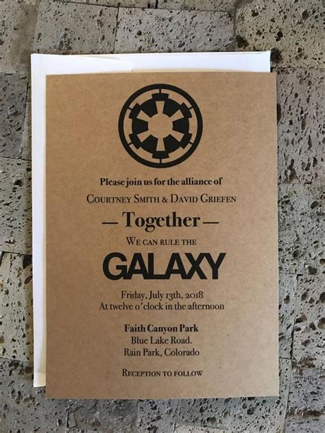 Rustic Star Wars Themed Wedding Invitation And Rsvp Card Set Etsy