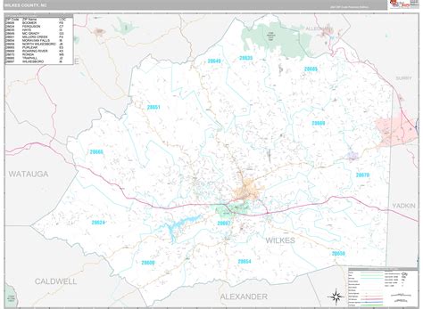 Wilkes County Nc Wall Map Premium Style By Marketmaps Mapsales