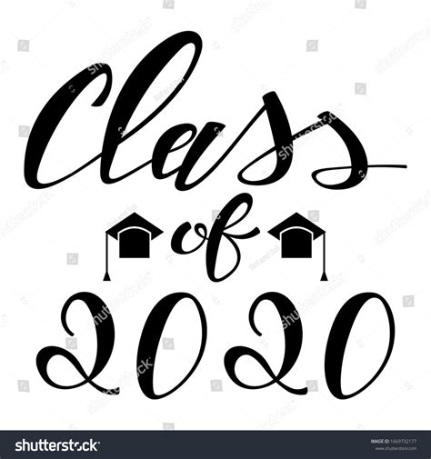 Class 2020 Graduation Cap Vector Handwriting Stock Vector Royalty Free