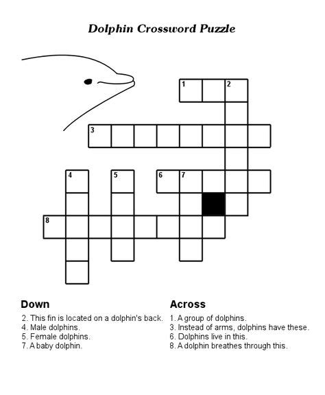 Dolphin Crossword Puzzle ~ | Just Keep Swimming :) | Crossword, Puzzles