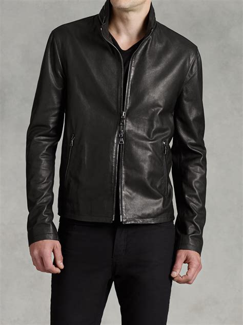 Lyst John Varvatos Zip Collar Lambskin Jacket In Black For Men