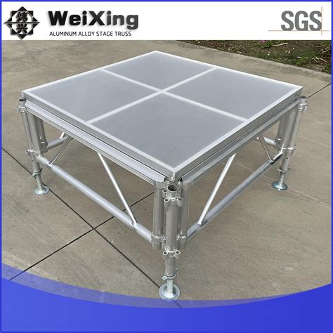 4ft4ft Assembly Acrylic Portable Dance Glass Stage With Aluminum Frame