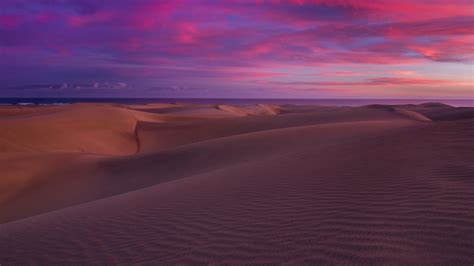 Download Wallpaper Sand Clouds Dunes Glow Spain Canary Islands