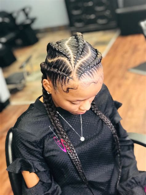 So, waterfalls and headband styles will still work. 4 feed in braids | Braided hairstyles, Feed in braids ...