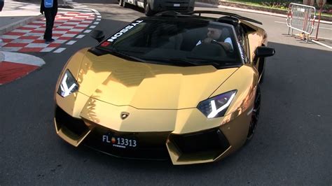 Gold Lamborghini Aventador Roadster Youtube