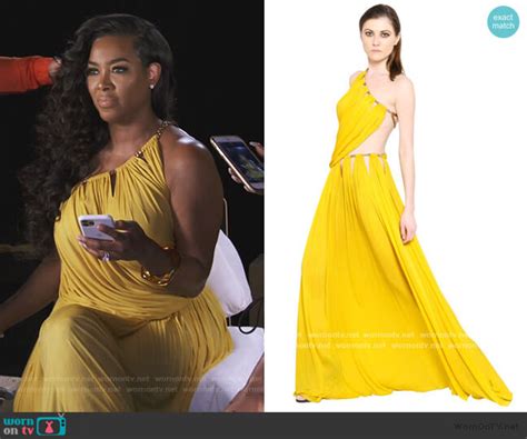 Wornontv Kenyas Yellow Chain Embellished Maxi Dress On The Real